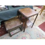 Small sewing stool and 2 tier occasional table