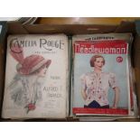 Collection of sheet music and sewing magazines