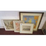 4 prints to include 2 lithographs by Maurice Utrillo