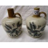 2 small stoneware flagons