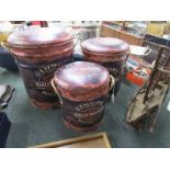 Set of 3 graduated 'Harley Davidson' storage stools