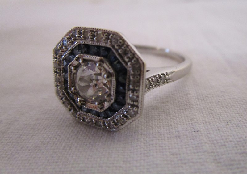 Art Deco style sapphire and diamond ring - Estimate £1500 - £2000