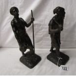 2 19C bronze figures - Arabian gentleman