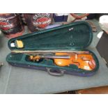 Cased violin