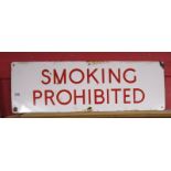 Enamel sign - Smoking Prohibited (31cm x 92cm)