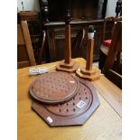 2 Art Deco Style lamp bases and 2 solitaire boards