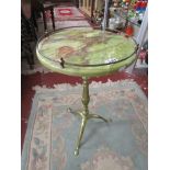 Brass & onyx effect wine table