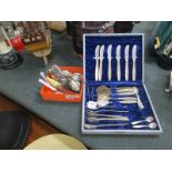 Collection of silver plate & canteen of cutlery