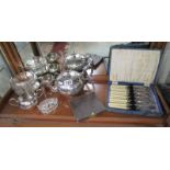 Shelf of silver plate