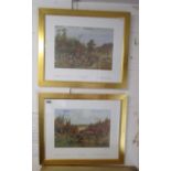 Pair of L/E & signed hunting prints by T Ivester Lloyd