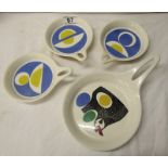 4 1970's Norwegian ceramic skillet dishes by Figgjo Flameware - Estimate £50 - £80
