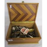 Marquetry box & contents to include watches & collectables