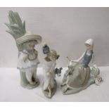 3 Lladro figurines including 1 Nao