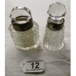 2 silver mounted bottles