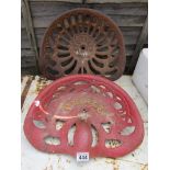 2 cast iron tractor seats