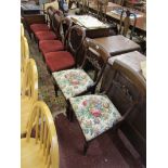 Good pair of Regency rosewood chairs & a set of 4 balloon backs