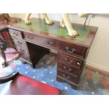 Leather top pedestal desk