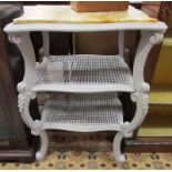 French marble top 3 tier occasional table
