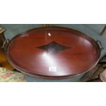 Mahogany inlaid tray