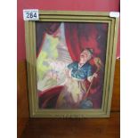 Oil on board - The pantomime by Blanche M Inkester