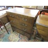 Small mahogany chest of 2 over 3 drawers on bracket feet