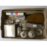 Parcel of silver & collectables to include silver ring tree