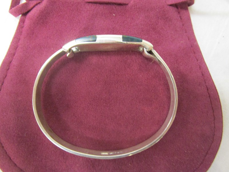 Designer silver and stone set bangle - Image 5 of 5