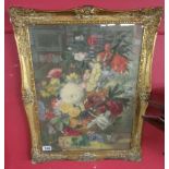 Early print in gilt frame - Floral theme