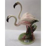 Keramos Austrian china figure - Group of two flamingos, printed marks, approx 23cm high