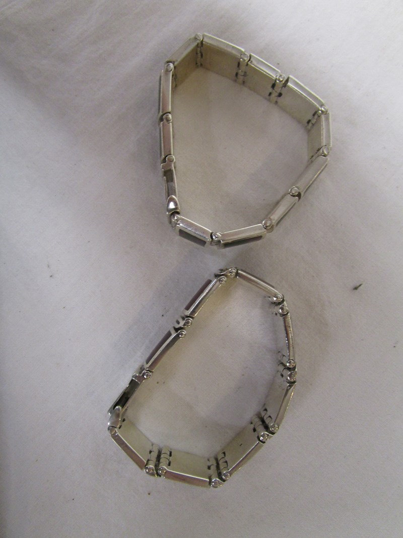 2 designer silver & stone set bracelets - Image 3 of 4