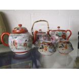 Collection of Chinese teapots etc