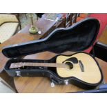 Yamaha acoustic guitar and case