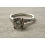 Fine 18ct white gold 1 carat diamond solitaire ring