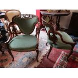 Pair of fine quality mahogany armchairs