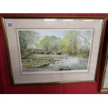 Artist proof print by Arthur Craven - Cumbrian village scene