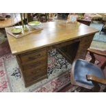 Mid-century oak clerk's desk