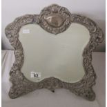 Silver framed mirror