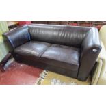 Brown leather sofa