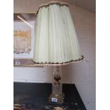 Glass & brass table lamp