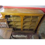 Burr walnut and oak display cabinet