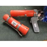 2 military aircraft fire extinguishers