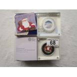 2 UK silver proof 50p coins - The Snowman & Father Christmas