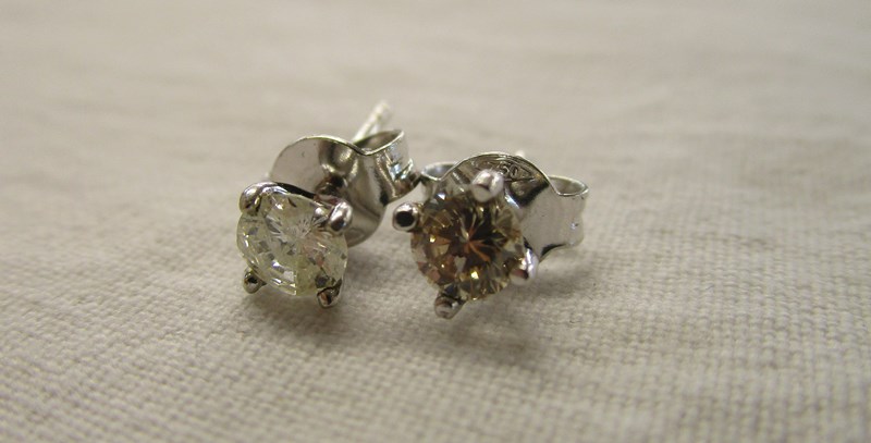 Pair of 18ct diamond stud earrings