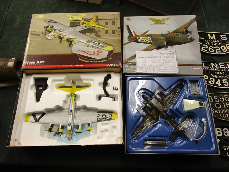 2 Corgi die-cast planes to include 1 signed by pilots and crew