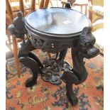 Carved Chinese tripod table