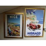 2 Deco framed posters - Monaco & Nice