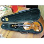 Cased violin