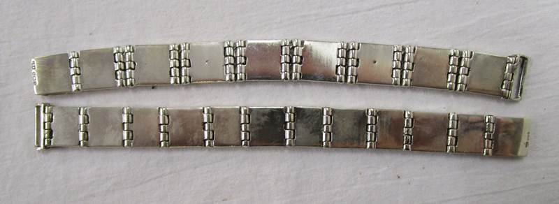 2 designer silver & stone set bracelets - Image 2 of 4