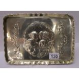 Chased white metal tray featuring Child’s Portrait in Different Views: ‘Angel’s Heads' after Sir