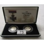 Boxed set of 2 UK Silver proof 50p coins - 2006 Victoria Cross the award & 2006 Victoria Cross